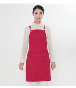 Workwear Cotton Sleeveless Bib <b>Apron</b> with Waist for Milk Tea Barista Fashion Men and Women Eco-Friendly <b>Kitchen</b> Use - Product Image 4