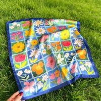 Gladde chiffon vierkante sjaal bandana ademende formele hoofddoek tas camouflage bloemen multifunctioneel voor werkafspraakjes accessoire
