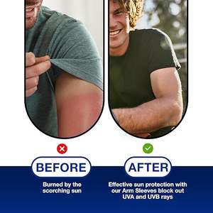 UPF50 + UV保護アイスシルクサイクリングアームスリーブソリッドブラッククールな感触と太陽の熱保護 - Product Image 5