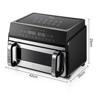 Friteuse à air RAF R.5004 11L avec 2200W de puissance totale, 600W de puissance inférieure, cavité intérieure en métal, fenêtre transparente pour poulet rôti et plats familiaux