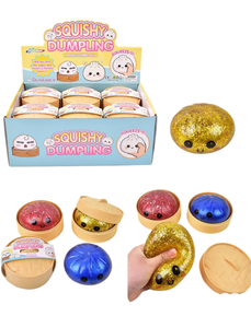 Caja Sorpresa de Juguetes Sensoriales Antiestrés: Bolas de Estrés Coloridas con Forma de Dumpling, Bollo al Vapor y Baozi, con Purpurina y Textura Blanda - Product Image 1