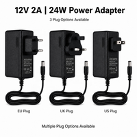 Adaptateur secteur 12V DC 2A 24W, alimentation AC/DC pour fontaine à eau pour animaux de compagnie, rideau intelligent, CE FCC, vente en gros