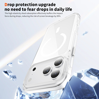 Casing Anti Gores TPU+PC Transparan dengan Pengisian Daya Nirkabel Magnetik untuk iPhone 17 Pro Max Air 16 15 14 13 12 Pelindung Ponsel Tahan Banting