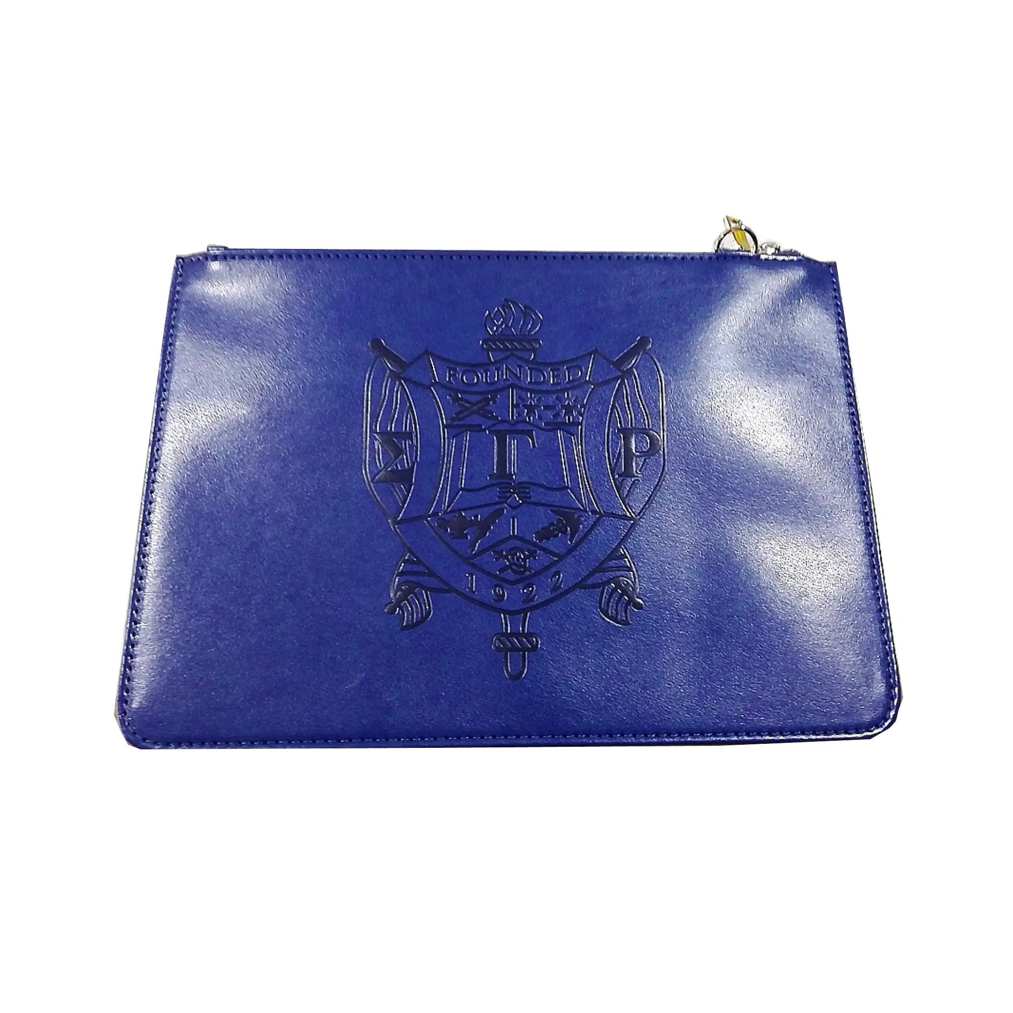 2024 синий Sigma Gamma Rho большой кожаный клатч на запястье сумка-кошелек с ремешком на молнии сумка для мобильного телефона