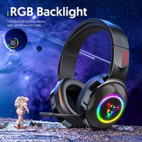 Headphone Gaming RGB USB Berkabel OEM, Headset Gaming Over-ear Stereo Bass Dalam Berkabel USB Kustom dengan Mikrofon
