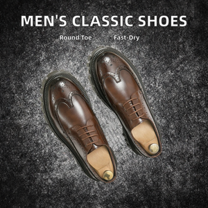 Chaussures classiques pour hommes en PU respirant antidérapant, à lacets, à enfiler, pour le bureau, la carrière, le mariage, séchage rapide - Product Image 2