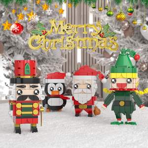 Juego de Bloques de Construcción 4 en 1 de Figuras Brickhead Navideñas, Juguete de Construcción de Papá Noel, Pingüino, Cascanueces y Duende para Niños - Product Image 6