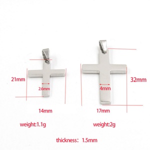 Breloques en acier inoxydable pour enfants, plaquées or, personnalisées, en forme de croix, tendance, pour la fabrication de bijoux, vente en gros - Product Image 4