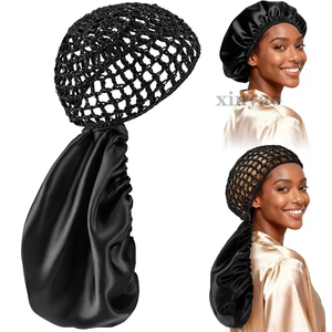 Bonnet <span class=keywords><strong>de</strong></span> <span class=keywords><strong>nuit</strong></span> en satin 2-en-1 détachable avec logo personnalisé, ajustable, idéal <span class=keywords><strong>pour</strong></span> les femmes, réutilisable <span class=keywords><strong>pour</strong></span> un usage quotidien - Product Image 2