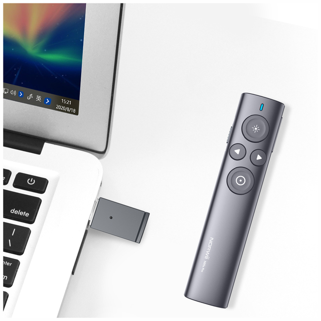Norwii N95s Pro PC Clicker Wireless Pointer for Powerpoint Presentations Projector Remote Plug and Play