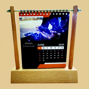 ปฏิทินตั้งโต๊ะไม้ ปฏิทินตั้งโต๊ะแบบตั้งโต๊ะ ของขวัญองค์กรแบบกำหนดเอง ของตกแต่งสำนักงาน - Product Image 1
