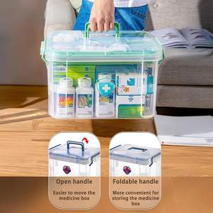 Caja de almacenamiento transparente Contenedor, Caja de primeros auxilios familiar Caja de medicamentos Organizador Kit de almacenamiento de medicamentos de plástico, Caja de almacenamiento de primeros auxilios - Product Image 5