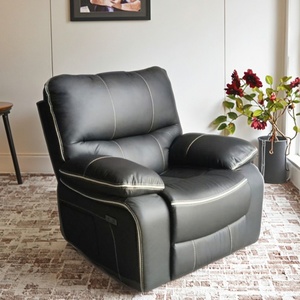 Sofá Individual Eléctrico Reclinable Manual de Diseño Moderno Premium, Multifuncional, Extensible, de Cuero, Tela y Madera, Giratorio, para Sala de Estar - Product Image 4