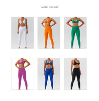 2pc Lady Service Hip Halter Naked Green Women 2 Piece Outfits High Waist Yoga Shorts Twist Padded Sports Bra Biker Short Set