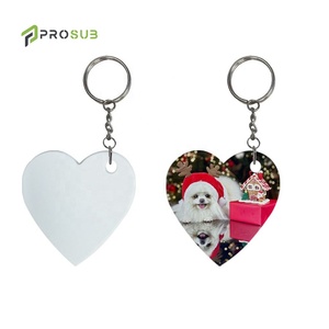 Khóa móc nhựa in chuyển nhiệt bán buôn Prosub, in logo tùy chỉnh, hình trái tim, nguyên liệu in chuyển nhiệt - Product Image 3