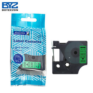 Etiquette <span class=keywords><strong>Dymo</strong></span> 12mm x 7m <span class=keywords><strong>Cartouche</strong></span> d'étiquettes 45019 noir sur vert Compatible <span class=keywords><strong>Dymo</strong></span> D1 Label Tape - Product Image 3