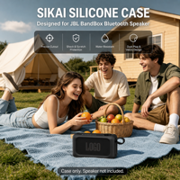 Étui de protection en silicone SIKAI pour enceinte Bluetooth JBL BandBox Solo, housse antichoc, antidérapante et anti-poussière avec bandoulière