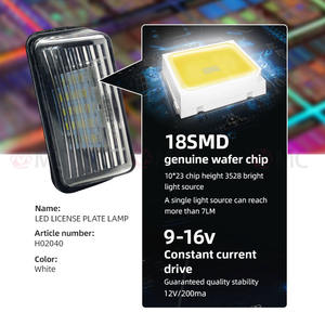 Blanc Licence LED Plaque Assemblage Léger Pour PEUGEOT 206 207 <span class=keywords><strong>306</strong></span> 307 308 406 407 5008 Partenaire M49 M59 Tapée B9 Voiture Accessoires - Product Image 2