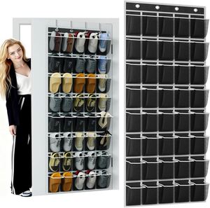 Portable Door Hanging <b>Shoe</b> <b>Storage</b> Bag <b>Wall</b> <b>Mount</b> 35 <b>Shoe</b> Organizer with White Grid Bag for Home - Product Image 6