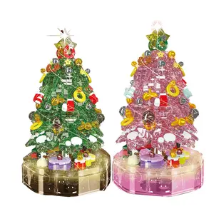 模具王10089-10090神奇创意圣诞快乐音乐盒树与光礼品积木玩具砖