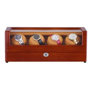 Luxurious Automatic Wooden Watch Winder Box 4 Slots Accessories Display Mechanical Rotating Watch Uhrenbeweger For Men Watch