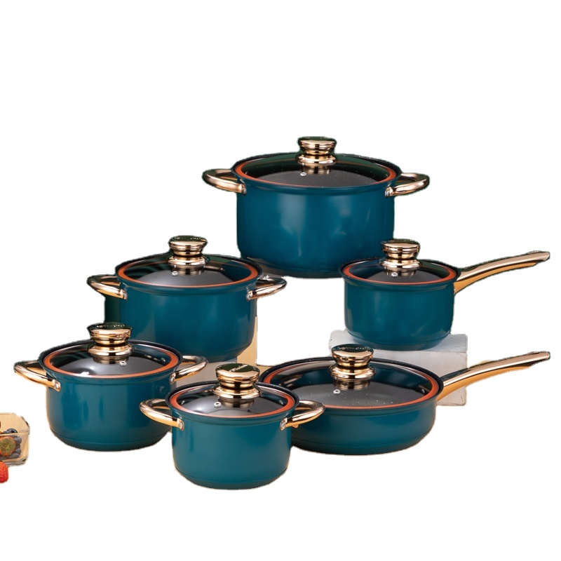 Кастрюля crock, новый дизайн, набор для приготовления пищи, кемпинг, кастрюля для супа с антипригарным покрытием, набор кухонной посуды черного цвета