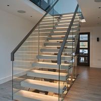 CBMmart Indoor Marmor Stufen mit Glas geländer Treppe