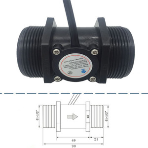 Sensor de Flujo de Agua de Alta Precisión, Medidor de Flujo de Señal de Pulso, Sensor de Tubo Compacto para Monitoreo de Agua, Plástico - Product Image 2