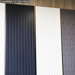 Material de Revestimiento de Fachadas de Edificios Moderno y Pulido de Primera Calidad, Paneles de Fibrocemento Pre-Revestidos con Ranuras, Blancos y Negros, para Revestimiento de Paredes Exteriores - Product Image 1
