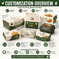 Boîte d'emballage en papier pour aliments de qualité alimentaire, personnalisée, pour poulet frit, riz, hamburgers, frites, nachos, salades, poisson et frites, à emporter