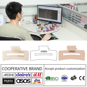 Pinzas para el pelo de flores para mujer de 8 CM al por mayor pinzas para el pelo de flores de color degradado pinzas de plástico - Product Image 3