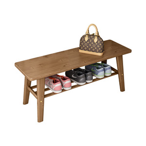 Banc à chaussures en bois massif avec rangement, design gain de place pour entrée ou chambre - Product Image 4