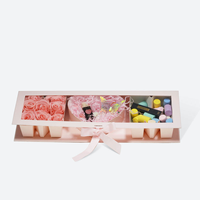 Boîte cadeau personnalisée en gros pour la Saint-Valentin, mariage, fête, avec fenêtre transparente, design en relief, pressions de fleurs personnalisables
