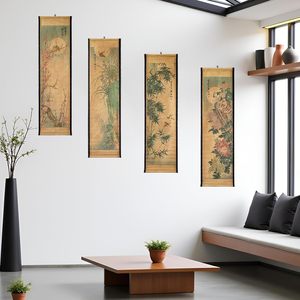 Papel de Arte Tradicional <span class=keywords><strong>Chino</strong></span> con Diseño de Ciruelas, Orquídeas, Bambú y Crisantemos, Pintura Decorativa para Colgar en la Pared, Arte <span class=keywords><strong>Chino</strong></span> Vintage con Flores - Product Image 5