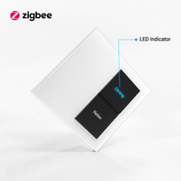 Interrupteur intelligent Merten Zigbee/Wi-Fi, blanc, panneau en verre trempé effet peau, 3 gangs, fil neutre, IP20, 16A, pour maison intelligente