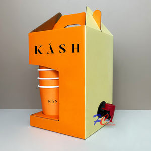 Caffè personalizzato estraibile 1L/1.5/3 litri scatola portatile Kraft distributore di caffè usa e getta isolato per bevande calde fredde per andare scatole - Product Image 3