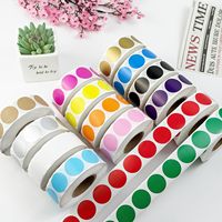 Étiquettes autocollantes résistantes à l'eau et à l'huile personnalisées en usine, étiquettes de transfert thermique couleur, autocollants multicolores, étiquettes rondes
