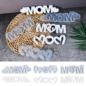 LEQU Happy And Fun 3 Styles Mother's Day MOM Hanging Decor Silicone <b>Mold</b> Heart Wall Door Sign Resin <b>Mold</b> for Home Decoration Gif - Product Image 2