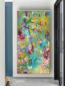 Peinture à l'huile abstraite moderne sur toile, lettres graffiti colorées, faite à la main, grande décoration murale rectangulaire horizontale pour la maison et le bureau - Product Image 2
