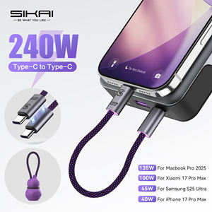 Cable de Carga Rápida SIKAI de 240W, Tipo-C a C, de Nailon, con Magnético, para iPhone 15-17 y <span class=keywords><strong>Samsung</strong></span>, Anti-Enredos, PD3.1 USB-C - Product Image 3