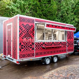 Remolque de Comida Personalizado 2025, Redondo y Móvil, Equipado con Máquina para Hamburguesas, Helados, Tostadas y Bebidas - Product Image 3