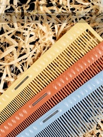 Peigne à dents larges pour cheveux longs Kenwei Professional Salon, pour barbiers et coiffeurs, avec manche en bambou, 19 cm