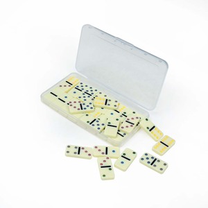 공장 도매 3005 미니 도미노 더블 6 컬러 도트 도미노 세트 플라스틱 투명 저장 상자 - Product Image 3