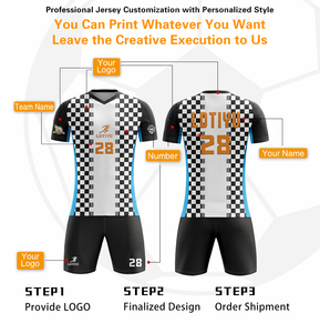 Maillots de football unisexes personnalisés pour adultes, 100 % polyester, séchage rapide, respirants, manches courtes, nom d'équipe personnalisé, rayures estivales - Product Image 2