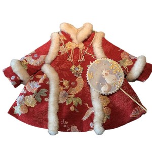 Tongxingyuan Girls Chinese Style Cheongsam Dress Thickening Flowers New Year Outfit First Birthday Princess Hanfu Costume - Product Image 5