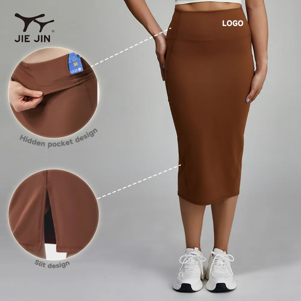 JIEJIN Summer Designs Ladies High Waist Long Tight Straight Skirts For Women Casual