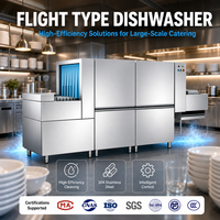 Lave-vaisselle commercial à convoyeur électrique en acier inoxydable, 3000 à 4500 assiettes par heure, vitesse variable, pour hôtel, cantine, restaurant