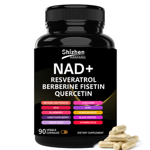 Integratore NAD+ Personalizzabile OEM Certificato GMP con Berberina, Fisetina, <span class=keywords><strong>Quercetina</strong></span> - 90 Capsule - Product Image 1