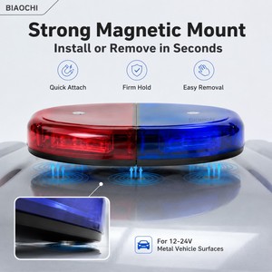 Barra Luminosa BIAOCHI 24W, Mini Luce Stroboscopica di Emergenza, Segnalazione di Sicurezza, Lampeggiante di Avvertimento per Camion, Servizi Postali, Spazzaneve - Product Image 4
