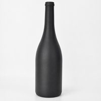 Vente en gros de bouteilles de vin en verre noir mat de 750 ml, bouteilles de champagne vides, emballage personnalisé avec logo